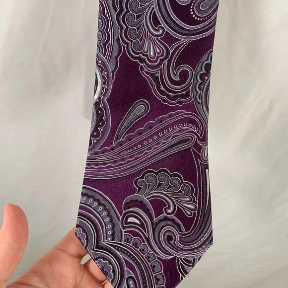 Geoffrey Beene Other - Geoffrey Beene Tie Purple Paisley Print 60" Long 3.5" Wide Dress Office